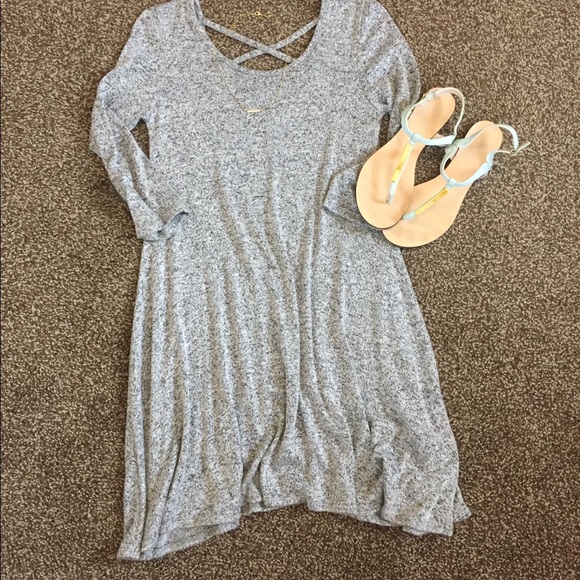 Gray T-Shirt Dress - Picture 1 of 8